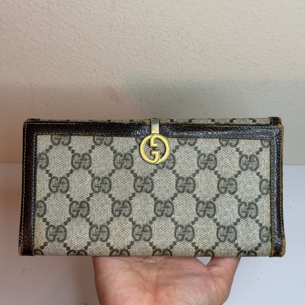 Vintage 70-80s Gucci GG canvas Long wallet - Picture 1 of 10